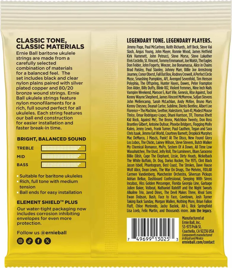 Ernie Ball 2328 Ukulele Bartitone Ball End 