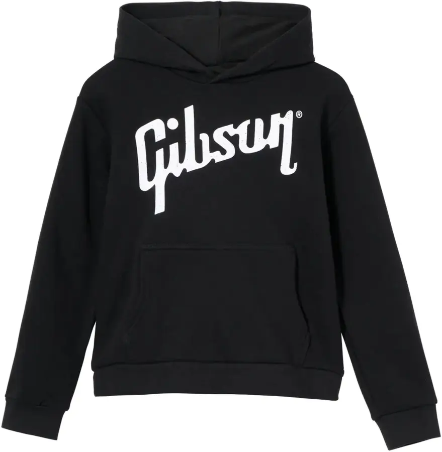 Gibson Accessories Kid's Logo Pullover Hoodie (Black), Medium 