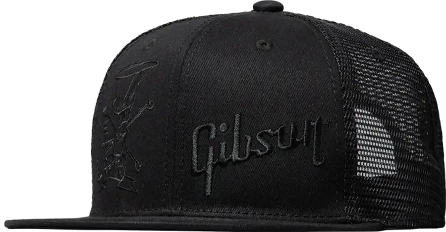 Gibson Accessories Slash 'Skully' Trucker Hat (Black/Black) 