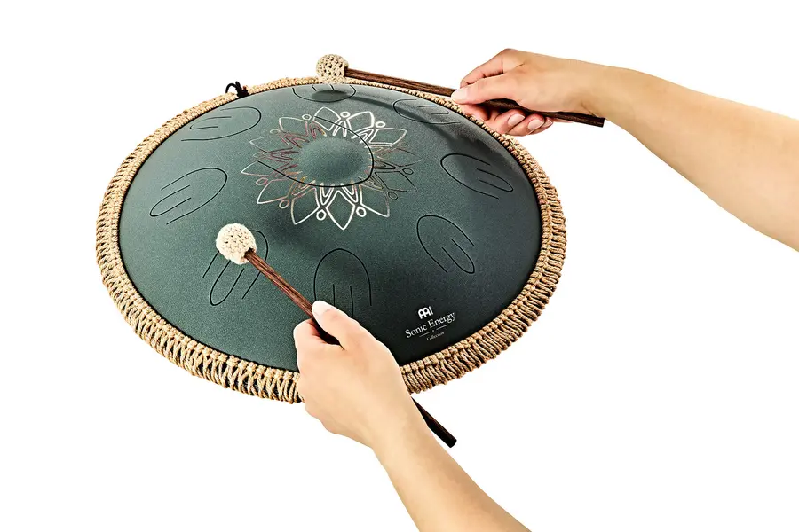 Meinl Sonic Energy OSTD4DGE Octave Steel Tongue,F# Minor, Dark Green, Engr floral 