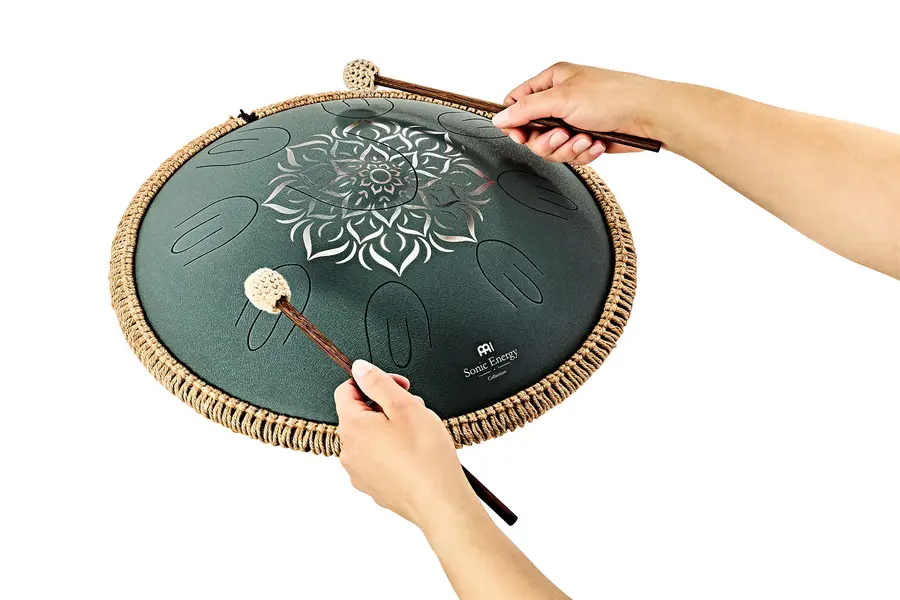 Meinl Sonic Energy OSTD3DGE Octave Steel Tongue,F Major, Dark Green, Engr floral 