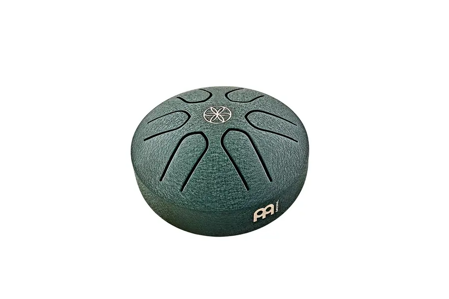Meinl Sonic Energy PSTD4DGGOL Pocket Steel Tongue Drum, A Major, Dark Green 