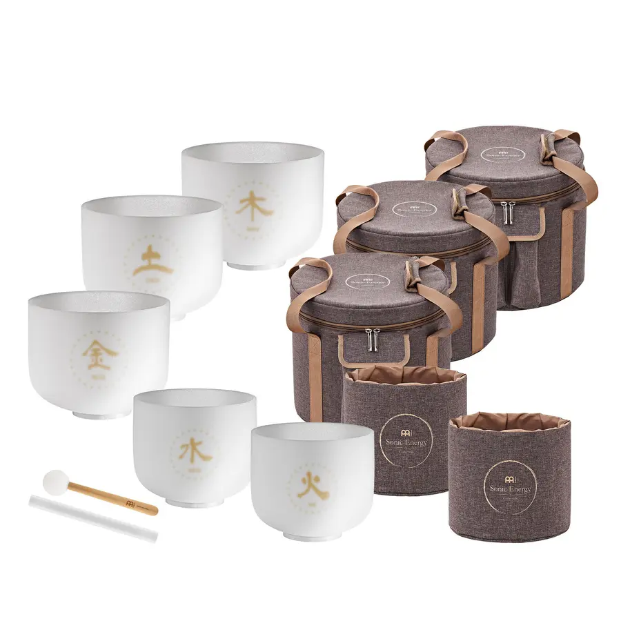 Meinl Sonic Energy TCMCSBSET5 TCM Crystal Singing Bowl Set, 5 pcs 