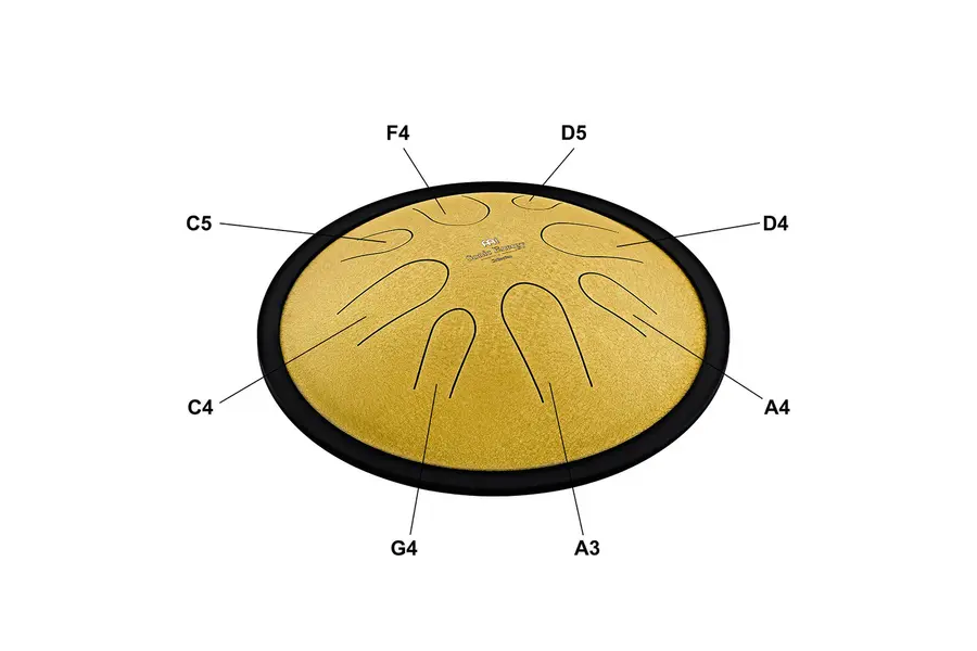 Meinl Sonic Energy CSTD3G Compact Steel Tongue Drum, D Minor, Gold 