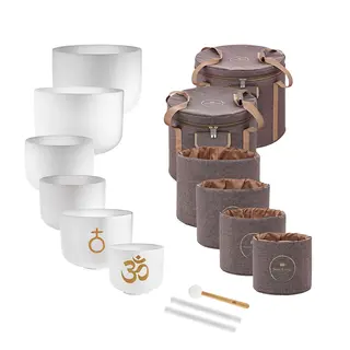 Meinl Sonic Energy CSBSETOM6 Om Crystal Singing Bowl Set, 6 pcs.