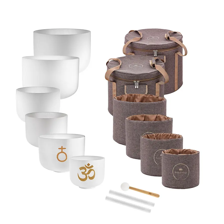 Meinl Sonic Energy CSBSETOM6 Om Crystal Singing Bowl Set, 6 pcs. 