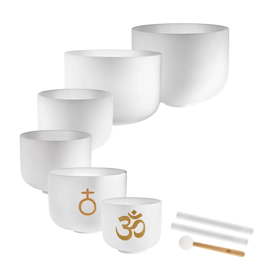 Meinl Sonic Energy CSBSETOM6 Om Crystal Singing Bowl Set, 6 pcs. 