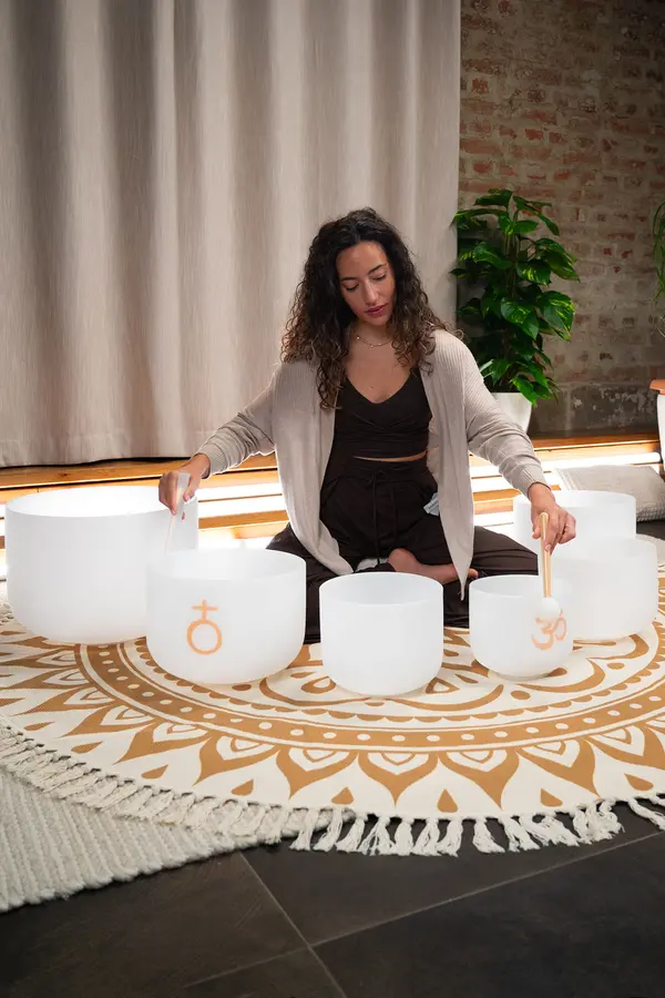Meinl Sonic Energy CSBSETOM6 Om Crystal Singing Bowl Set, 6 pcs. 