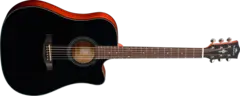 Kepma Plytone EDC+ Dreadnought Black acoustic guitar