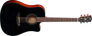 Kepma Plytone EDC+ Dreadnought Black acoustic guitar