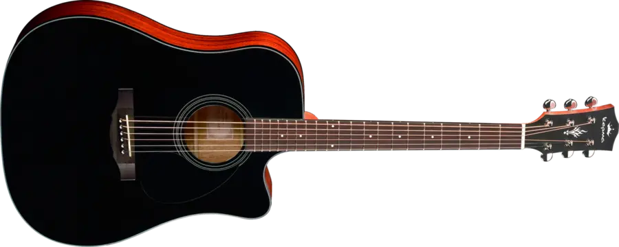 Kepma Plytone EDC+ Dreadnought Black acoustic guitar 