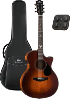 Kepma Solid top F0E-B Grand Auditorium Vintage Burst electro-acoustic guitar