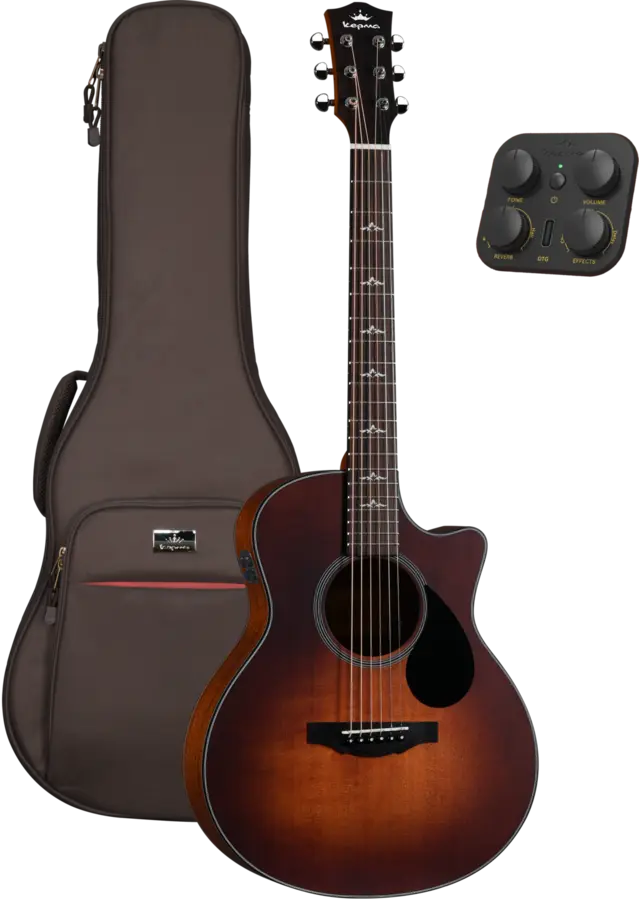 Kepma Travel FCE Mini K10PRO Vintage Burst electro-acoustic guitar 