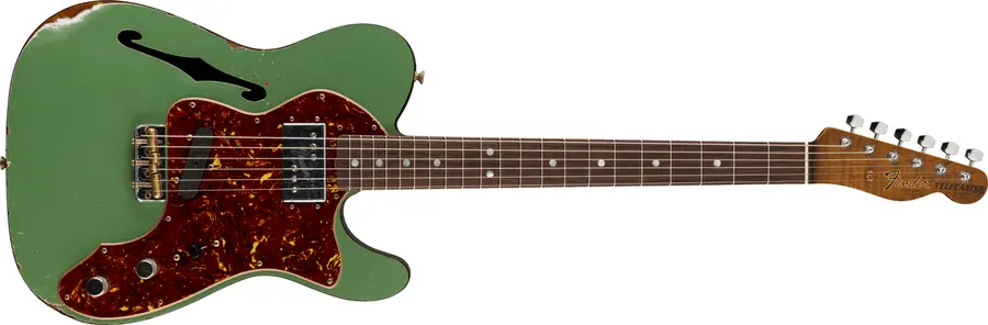 Fender Custom Shop Lim Ed 72 Tele Custom Thinline Relic, Sage Green Metallic 