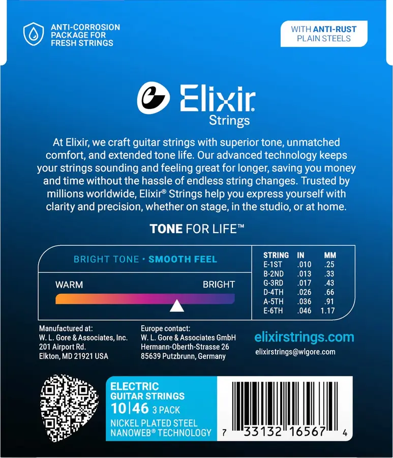 Elixir Nanoweb Light 16567 (010-046) 3-pack 