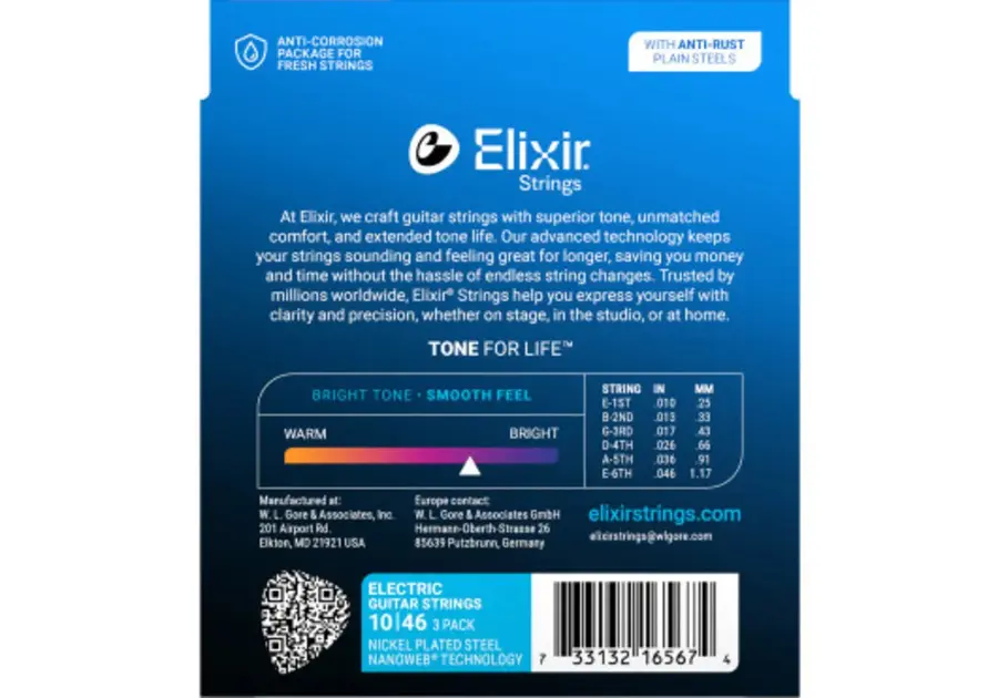 Elixir Nanoweb Light 16567 (010-046) 3-pack 