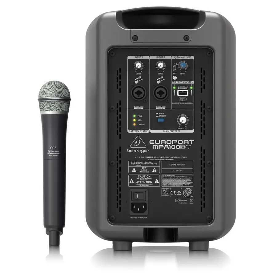 Behringer MPA100BT Portabelt PA-system * med trådløs mikrofon *Kunderetur 