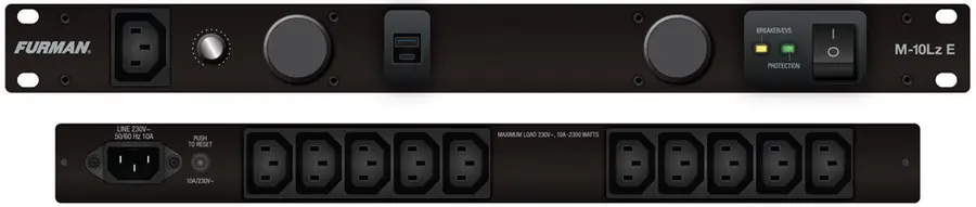 Furman M-10Lz E Power Conditioner PRO Outlet Strip with RGBW Lights 