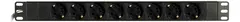Aurdel 19" PDU Rack Power Outlet 8x CEE 7/3 to 1x CEE 7/7 2m Supply
