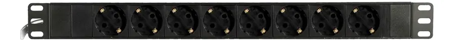Aurdel 19" PDU Rack Power Outlet 8x CEE 7/3 to 1x CEE 7/7 2m Supply 