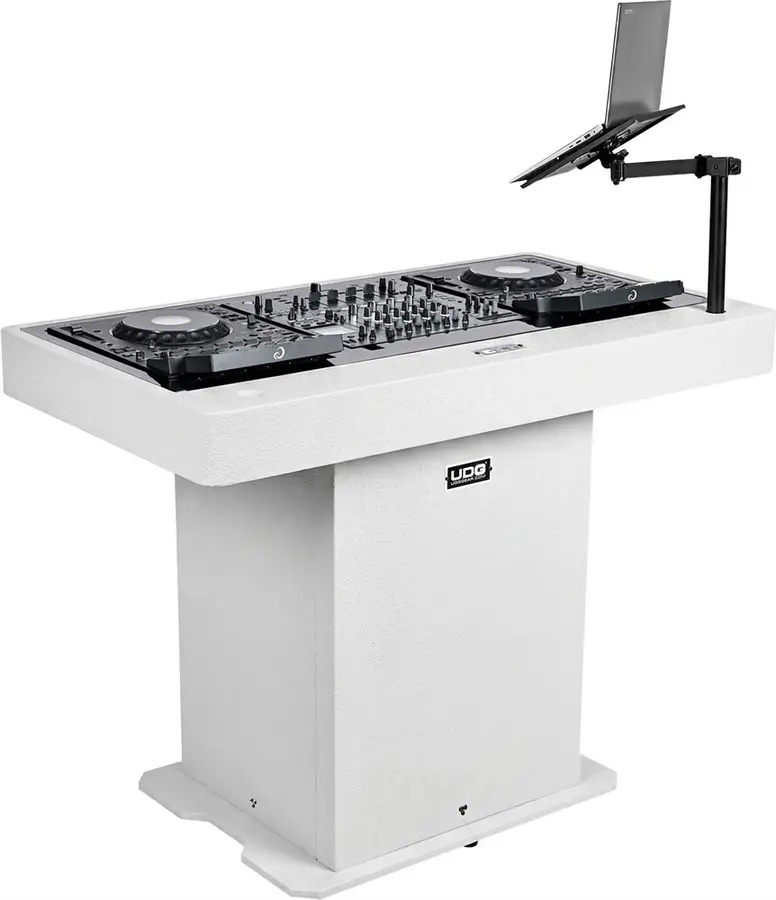 UDG Gear Ultimate DJ Podium White Professional Event Workstation Desk 