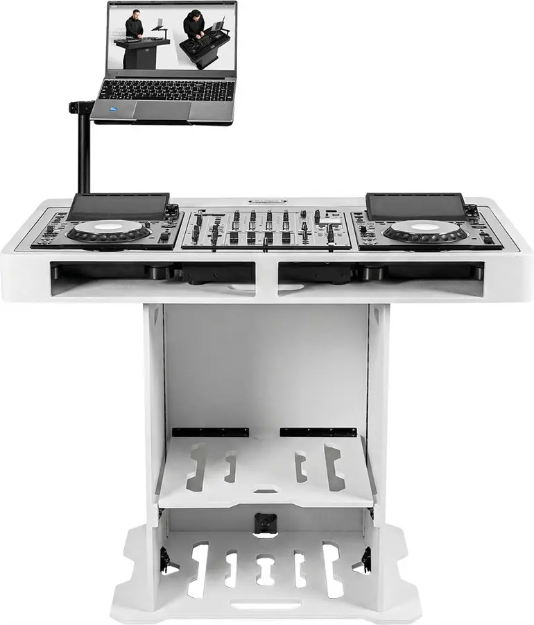 UDG Gear Ultimate DJ Podium White Professional Event Workstation Desk 
