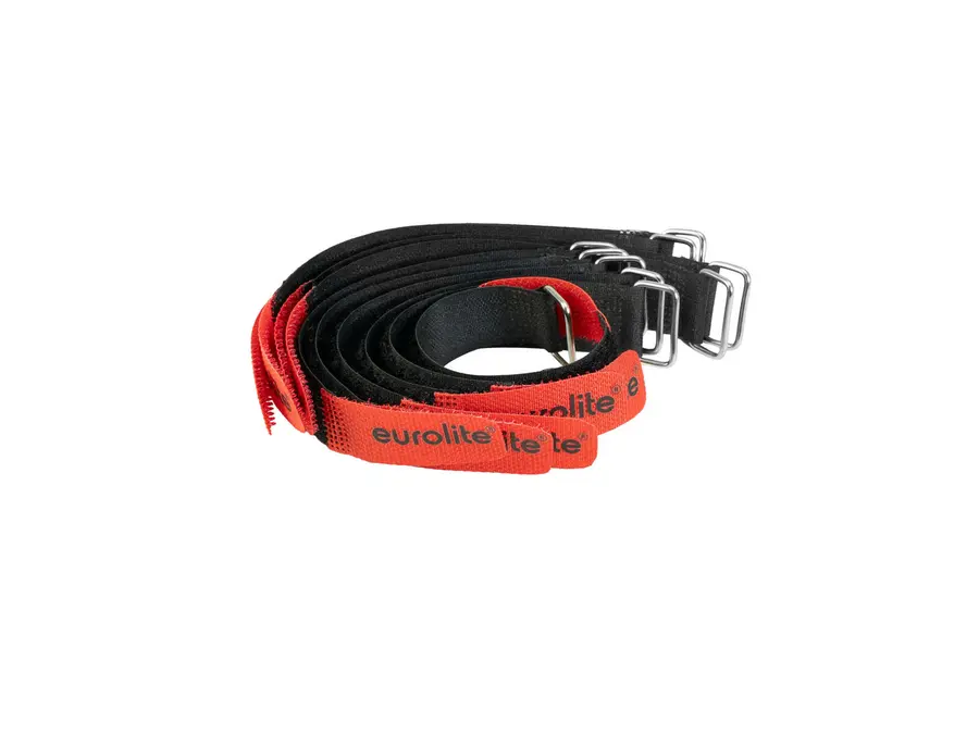 Eurolite Tie Straps AR-20 20x180mm Hook-and-Loop Fastener Cable Wraps 10-PK 