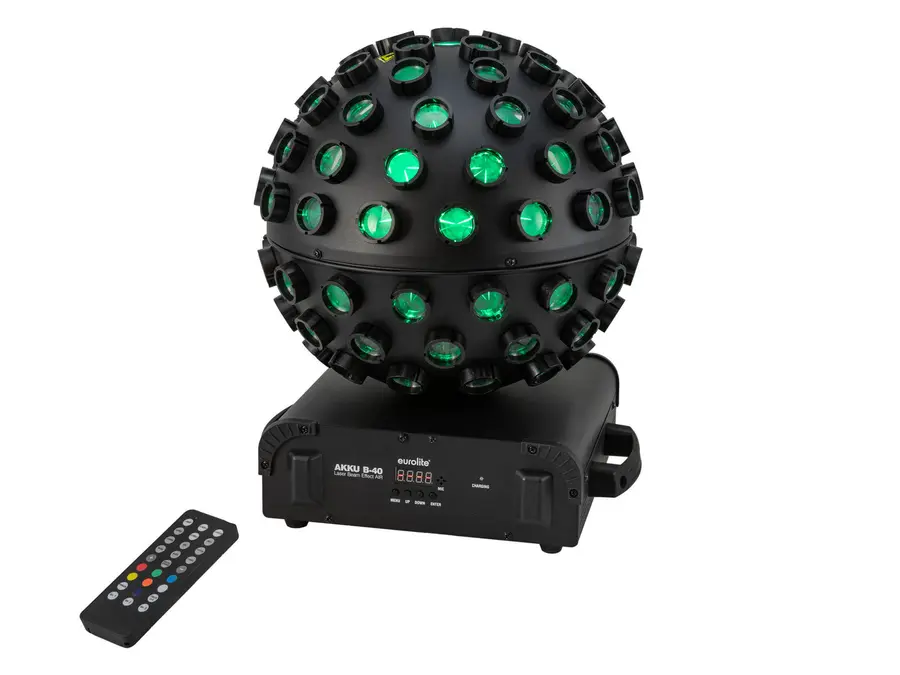 Eurolite Akku B-40 LED Beam Effect Black RGBW Strobe RG Laser AirW 2.4GHz 