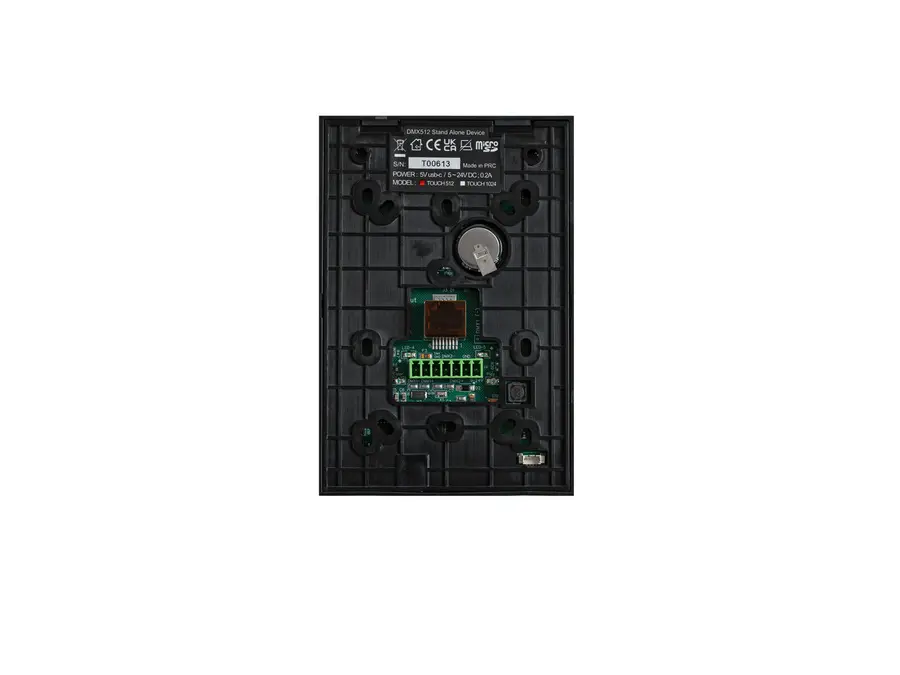 Eurolite Touch-512 Standalone White DMX Wall Controller Touchpad Glass Panel 
