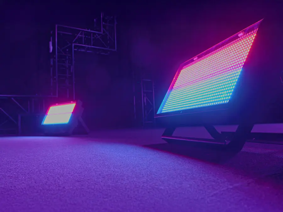 Eurolite LED Super Pix Strobe 864 Panel Multidirectional Flash Blinder RGB 