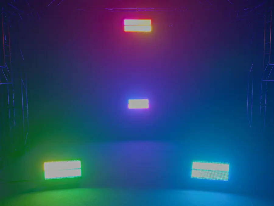 Eurolite LED Super Pix Strobe 864 Panel Multidirectional Flash Blinder RGB 