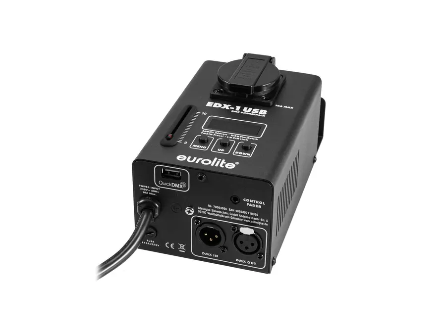 Eurolite EDX-1 DMX USB Dimmer Pack 1-Ch Switch Wall Mount QuickDMX Port 