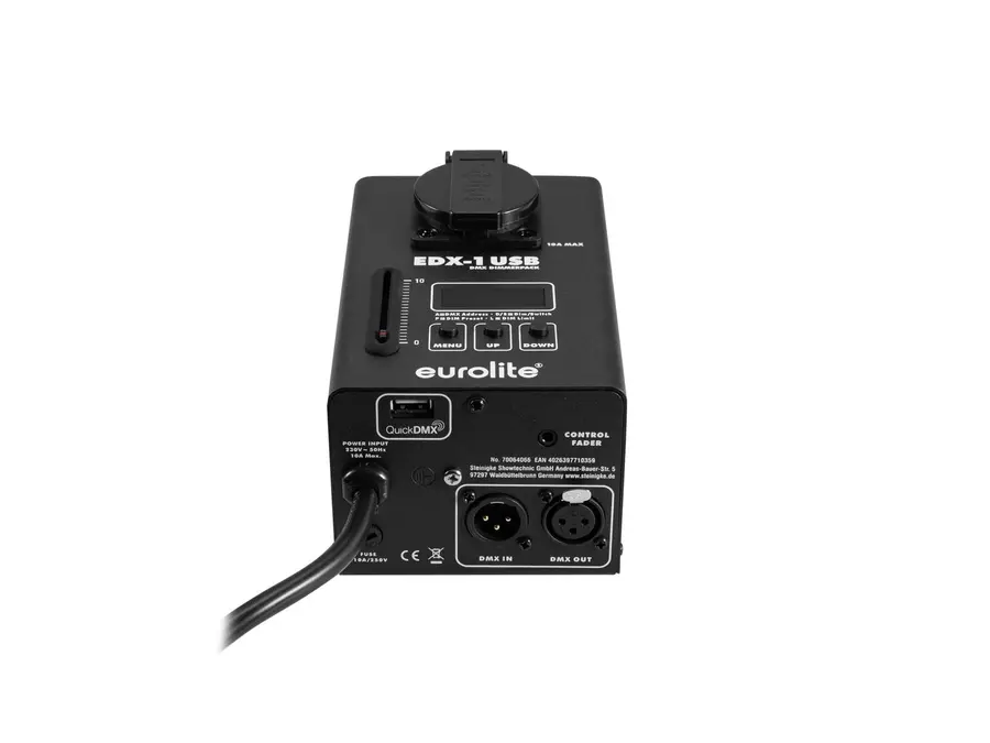 Eurolite EDX-1 DMX USB Dimmer Pack 1-Ch Switch Wall Mount QuickDMX Port 
