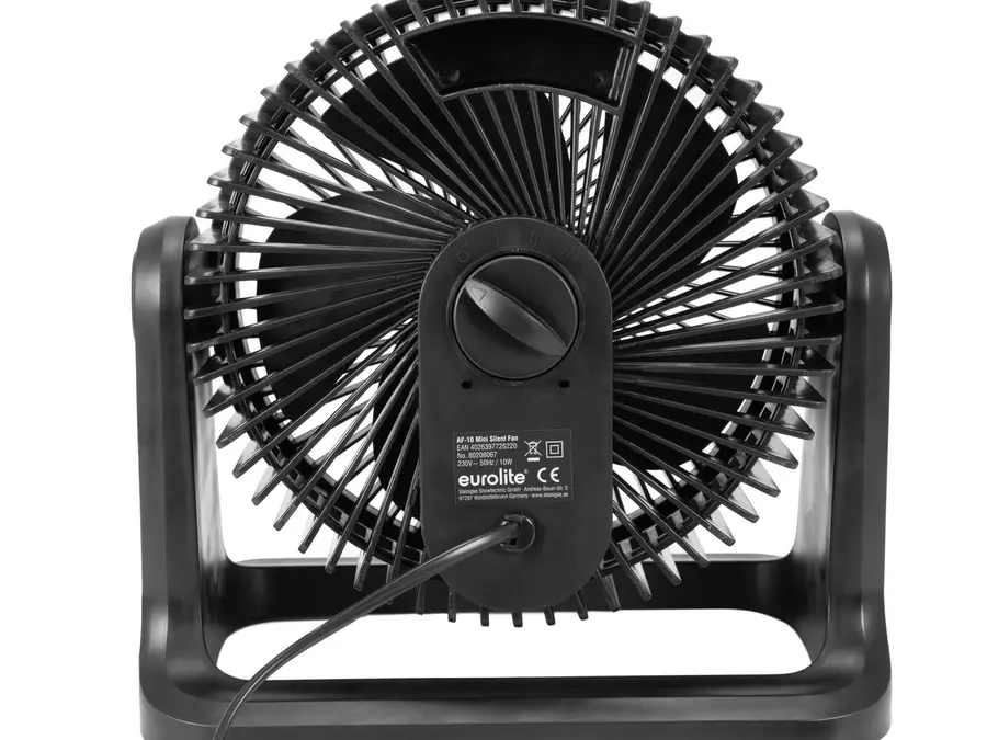 Eurolite AF-10 Mini Silent Fan 23cm Quiet 3-Speed Blower Mobile DJ 
