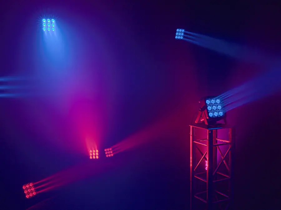 Eurolite LED BP-9 Panel RGBW+CW Spotlight 9x Controllable Beams 4 Seg 
