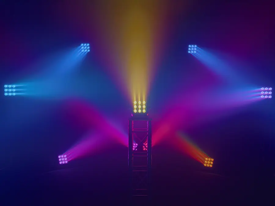 Eurolite LED BP-9 Panel RGBW+CW Spotlight 9x Controllable Beams 4 Seg 