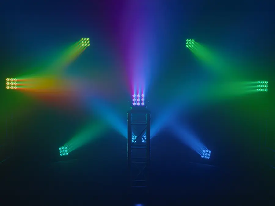 Eurolite LED BP-9 Panel RGBW+CW Spotlight 9x Controllable Beams 4 Seg 