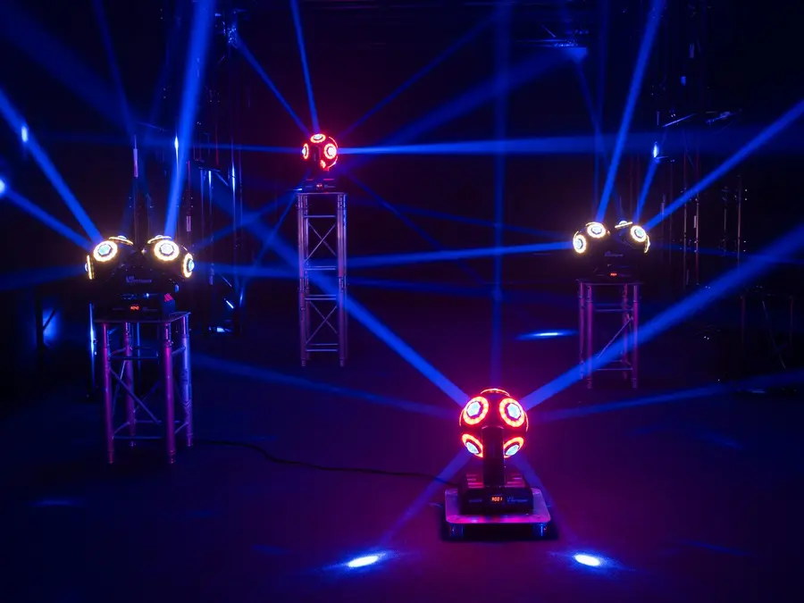 Eurolite LED B-100 Hypno Ball Effect RGBW Color Mixing w/ 8 RGB Rings 