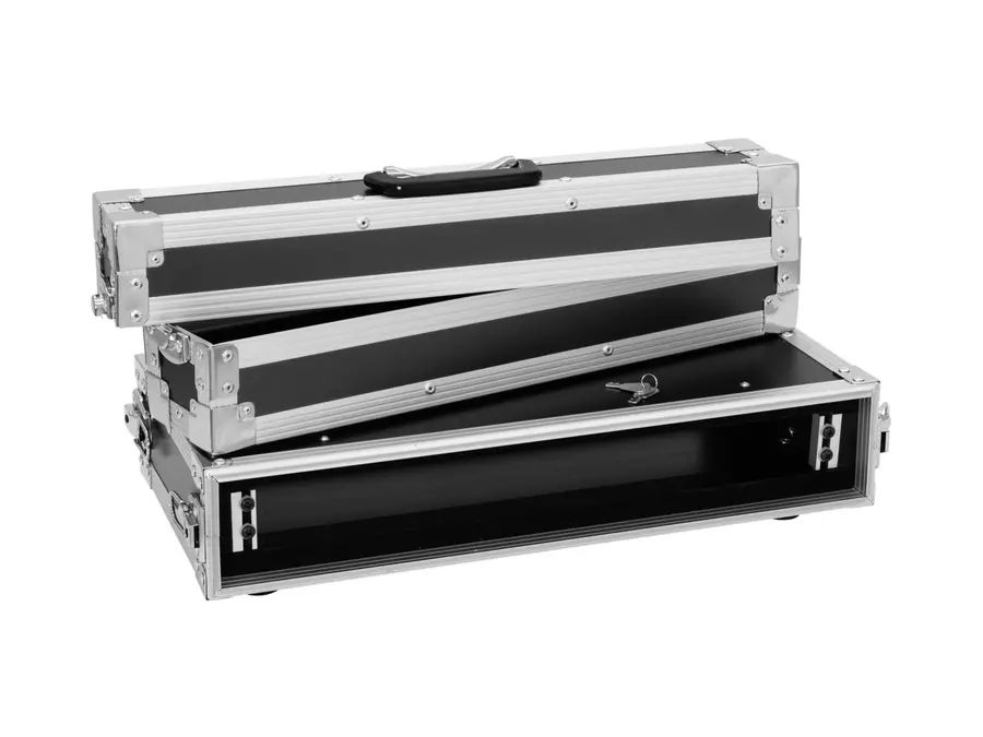 Roadinger Effect Rack CO DD, 24cm, Black 1U; Plywood; Dual Covers; 19-Inch Rails 