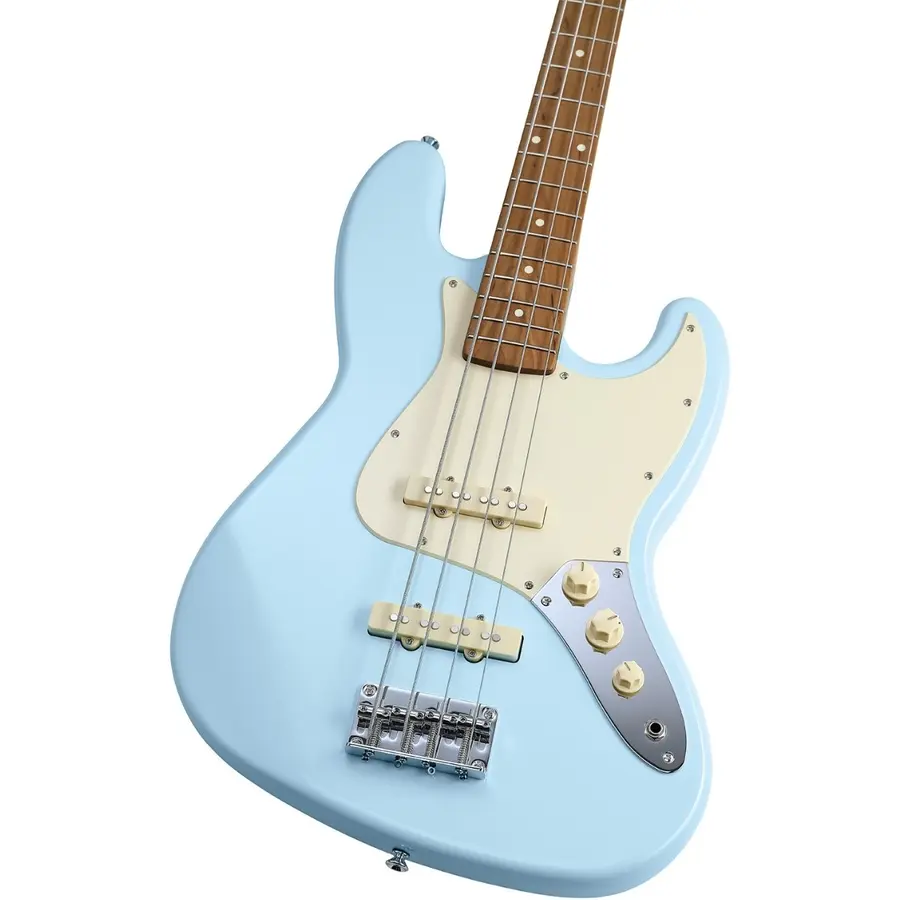 Donner Seeker Deluxe Bass, Sonic Blue Electric Bass Package 
