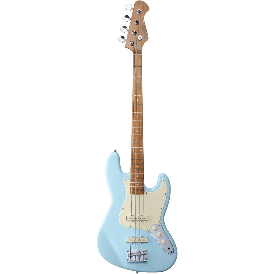 Donner Seeker Deluxe Bass, Sonic Blue Electric Bass Package 