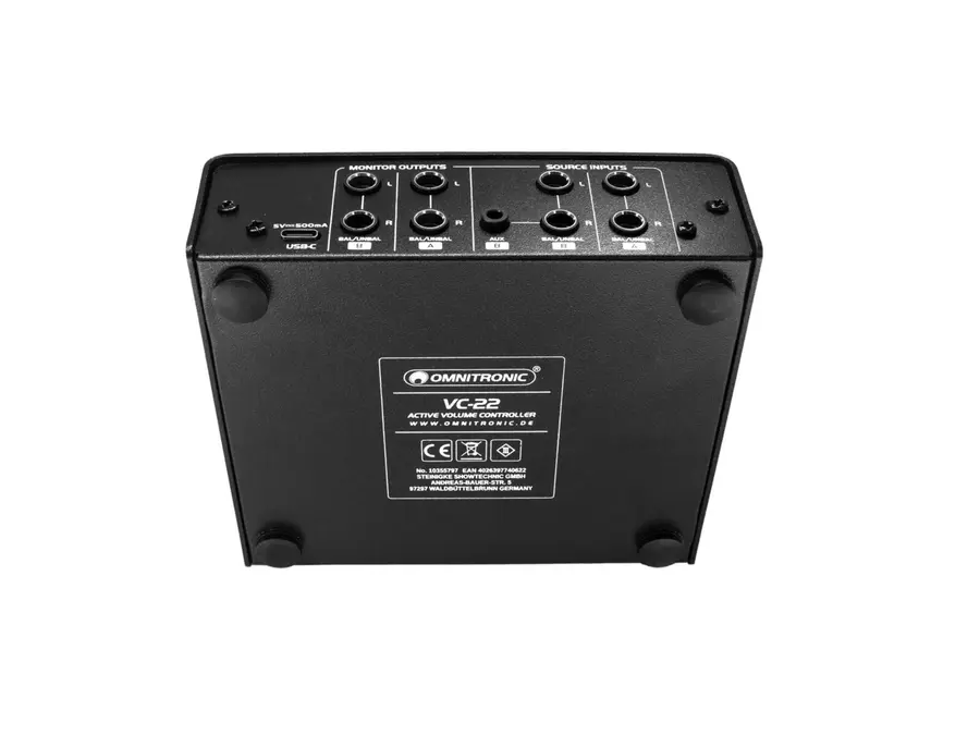 Omnitronic VC-22 Volume Control Active monitor volume, 2x2 selection 