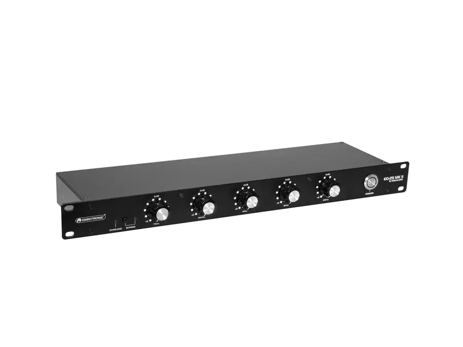 Omnitronic EQ-25 MK2 Equalizer 5-band stereo equalizer, 12dB, 1U rack 