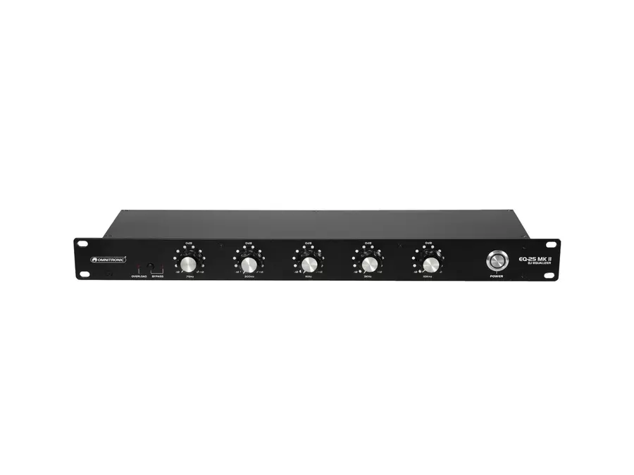 Omnitronic EQ-25 MK2 Equalizer 5-band stereo equalizer, 12dB, 1U rack 