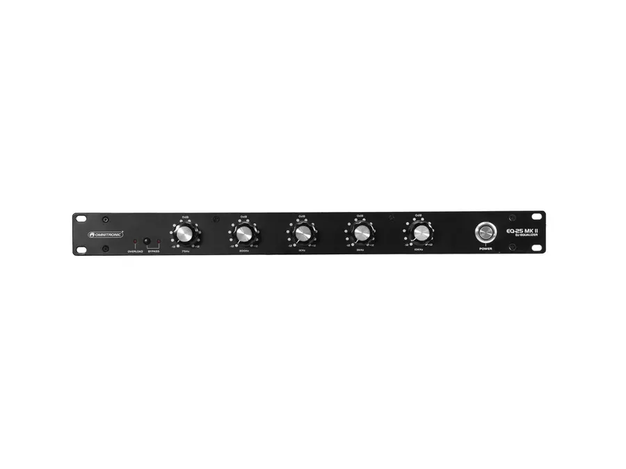 Omnitronic EQ-25 MK2 Equalizer 5-band stereo equalizer, 12dB, 1U rack 