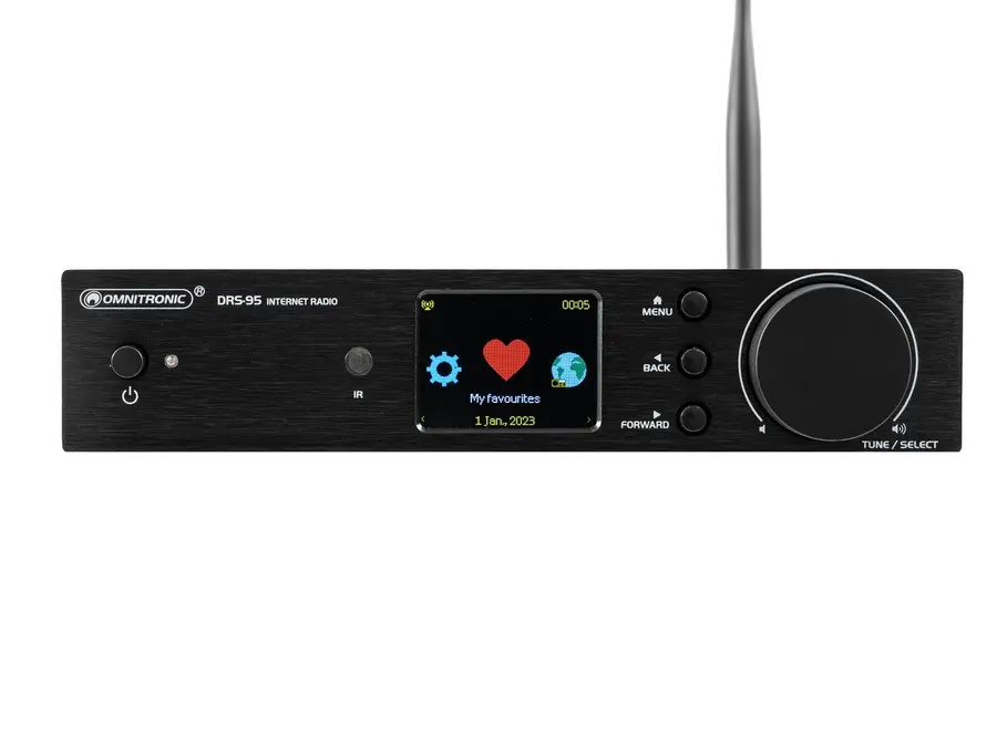 Omnitronic DRS-95 Internet Rad DAB+, FM, Bluetooth, Wi-Fi, LAN 
