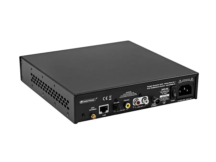 Omnitronic DRS-95 Internet Rad DAB+, FM, Bluetooth, Wi-Fi, LAN 