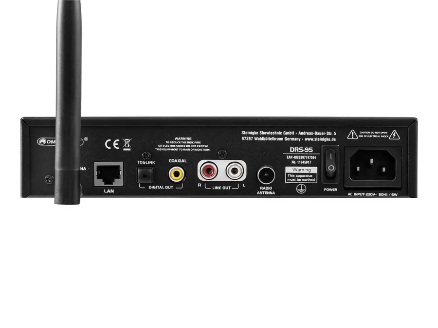 Omnitronic DRS-95 Internet Rad DAB+, FM, Bluetooth, Wi-Fi, LAN 