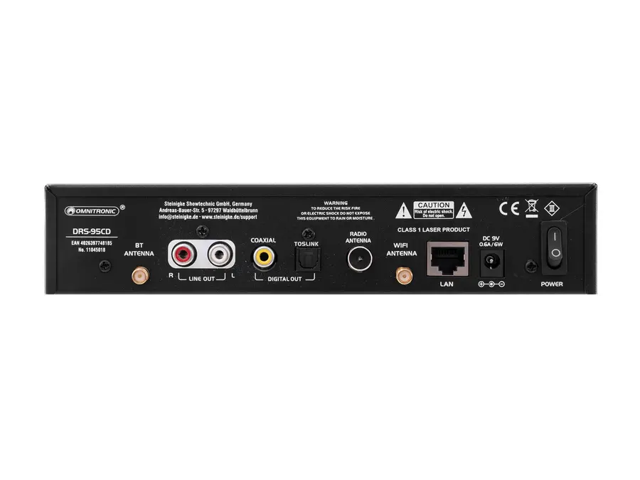 Omnitronic DRS-95CD Internet DAB+, FM, CD, Bluetooth, Wi-Fi 