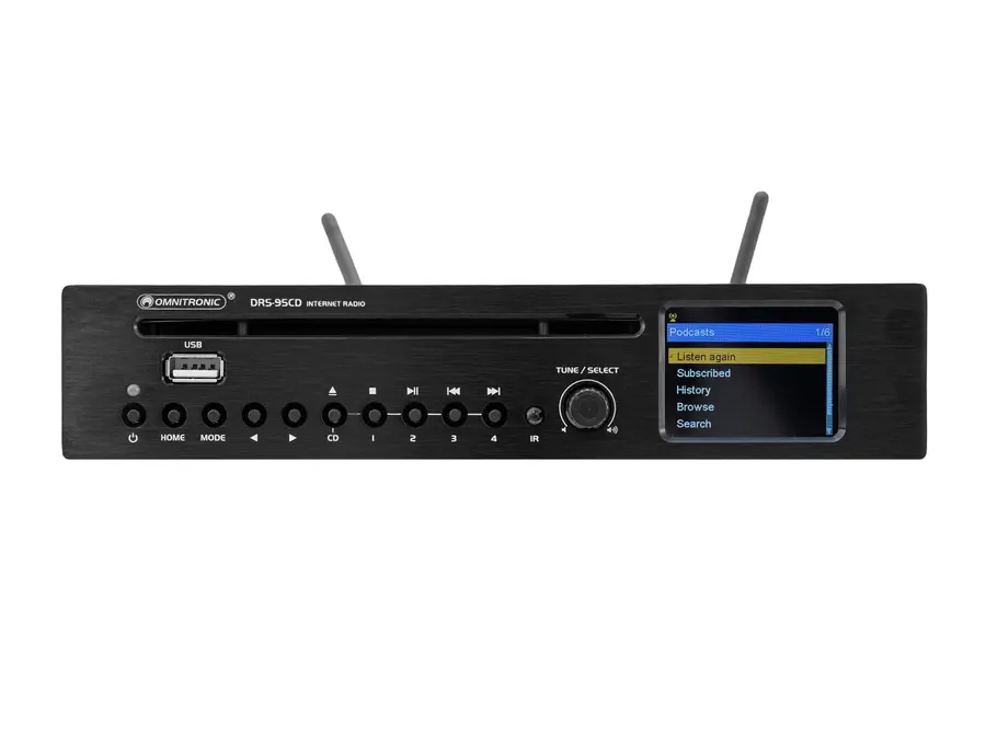 Omnitronic DRS-95CD Internet DAB+, FM, CD, Bluetooth, Wi-Fi 